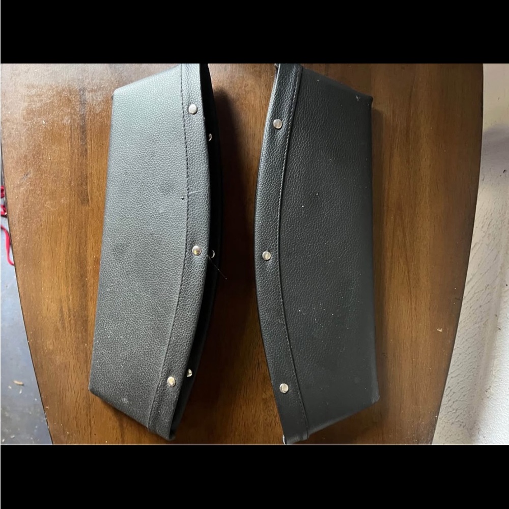 Black Leather Armrest Covers